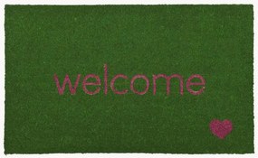 Tapete de entrada em fibra em coco Welcome