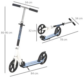 HomCom Trotinete para Crianças e Adultos Scooter Dobrável Leve e Estáv