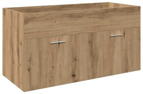 3 pcs móveis de casa de banho deriv. madeira carvalho artisiano