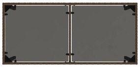 5 pcs conjunto jantar p/ jardim c/ almofadões vime PE castanho