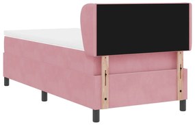 Cama Box com Colchão vidaXL Rosa 90x190 cm em Veludo