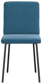 Cadeiras de jantar 2 pcs veludo azul