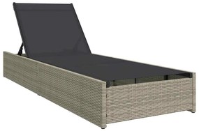 Espreguiçadeira Bege 60x200x27 cm Polirratã