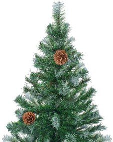 Árvore Natal artificial pré-iluminada c/ bolas e pinhas 180 cm