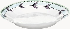 Pratos fundos em porcelana Fine Bone China Midnight Flowers, conjunto de 2