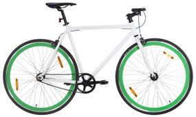 Bicicleta de mudanças fixas 700c 51 cm branco e verde