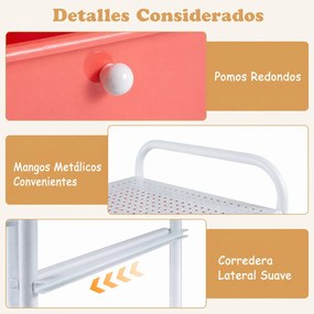Carrinho de Arrumação com 6 Gavetas, 64 x 38 x 66 cm, Rodas Giratórias com Travão, Multicolor