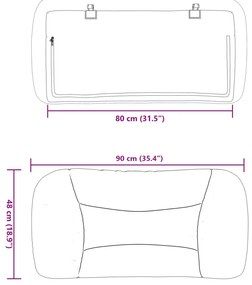 Almofadão de cabeceira 80 cm tecido cinzento-acastanhado