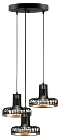 Chandelier Fellini – Preto/Cobre – Diâmetro 40 cm