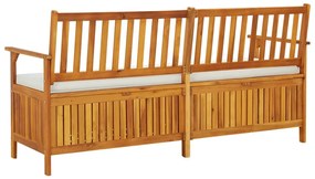 Banco de arrumação c/ almofadão 170 cm madeira de acácia maciça