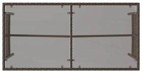 3 pcs conjunto jantar p/ jardim c/ almofadões vime PE castanho