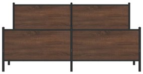 Estrutura cama sem colchão 180x200 cm metal carvalho castanho
