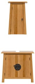 2 pcs conjunto móveis p/ casa de banho madeira de pinho maciça