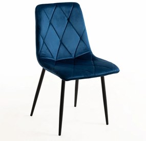 Cadeira Lyke Veludo - Azul