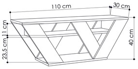 Móvel de TV "Oslo" com Prateleiras - Cinzento - 110x40x30 cm - Design