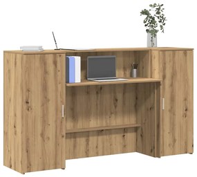 vidaXL Balcão de recepção 180x50x103,5 cm madeira carvalho artisiano