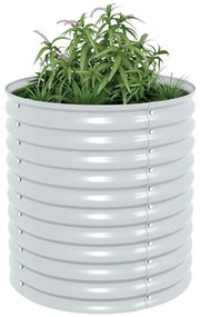 Canteiro/vaso elevado aço galvanizado 80x80x81 cm prateado