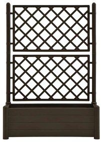 Vaso/floreira de jardim com treliça 100x43x142 cm PP cor moca