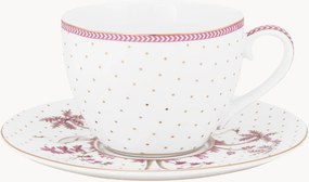 Chávena de chá com pires em porcelana Jolie Dots