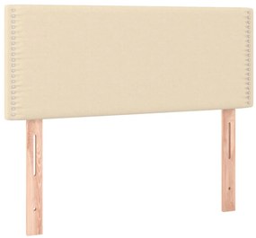 Cama boxspring com colchão 120x190 cm tecido cor creme