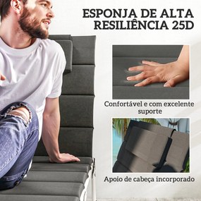 Conjunto de 2 Almofadas para Espreguiçadeira Dobráveis Almofadas para