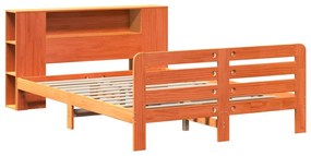 Cama sem colchão 150x200 cm madeira pinho maciça castanho-mel