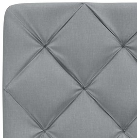Estrutura de cama sem colchão 140x190 cm tecido cinzento-claro