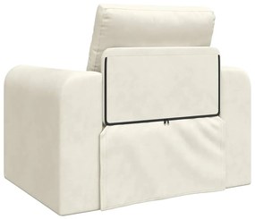 Sofá Cama 2 Em 1 Creme 98x71x83 cm Veludo
