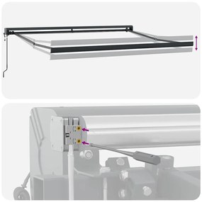 Toldo Retrátil Automático Amarelo e Laranja 300x250 cm