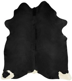 Tapete em couro de vaca genuíno 180x220 cm preto