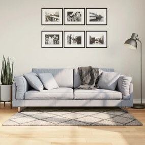 Tapete shaggy de pelo alto PAMPLONA 80x150 cm bege e antracite