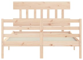 Estrutura de cama com cabeceira 140x200 cm madeira maciça
