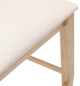 Bancos de bar com almofadões 2pcs madeira de seringueira maciça