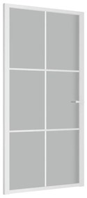 Porta de interior 102,5x201,5 cm vidro fosco e alumínio branco
