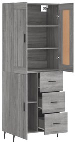 Armário alto 69,5x34x180 cm derivados de madeira sonoma cinza