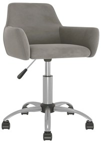 vidaXL Cadeira de jantar giratória veludo cinzento-claro