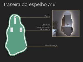 Espelho LED orgânico com iluminação A16