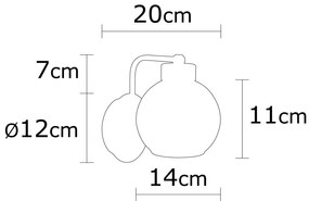 Aplique de Parede Anı – Preto – 14 cm