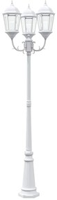 Poste de Luz de Jardim 3-Lâmpadas E27 Branco 235 cm Alumínio