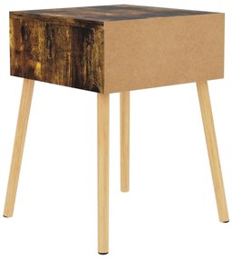 Mesa de cabeceira 40x40x56 cm derivados madeira carvalho fumado