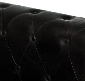 Poltrona chesterfield couro genuíno preto