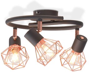 Candeeiro de teto com 3 lâmpadas filamentos LED 12 W