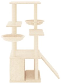 Árvore para gatos c/ postes arranhadores sisal 133 cm cor creme