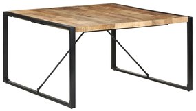 Mesa de jantar 140x140x75 cm madeira de mangueira áspera