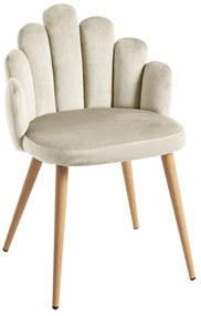 Cadeira Hand Veludo - Beige