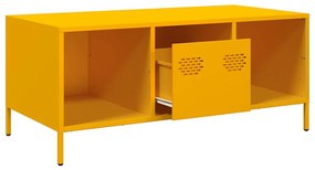 Mesa centro 101,5x50x43,5 cm aço laminado frio amarelo mostarda