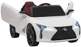 Carro elétrico para Crianças 12V Lexus LC500 Rodas de EVA, Assento de couro Branco