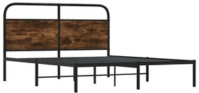 Estrutura de cama 135x190 cm derivados madeira carvalho fumado