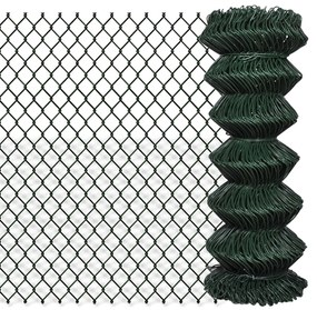 vidaXL Cerca de arame 1x15 m aço verde