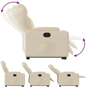 Poltrona reclinável elevatória tecido cor creme